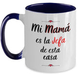 Taza dos Tonos para Mamá: Reglas de la casa… Coffee Mug Regalos.Gifts Two Tone 11oz Mug Navy 