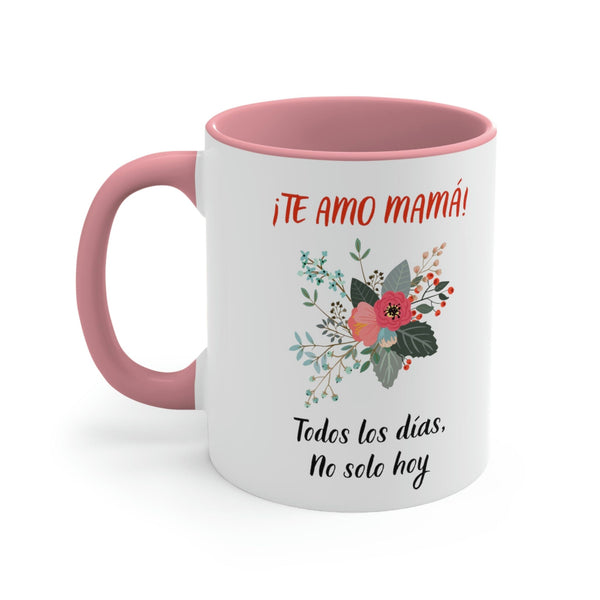 Taza dos Tonos para Mamá: Te Amo mamá… Mug Printify Pink 11oz 