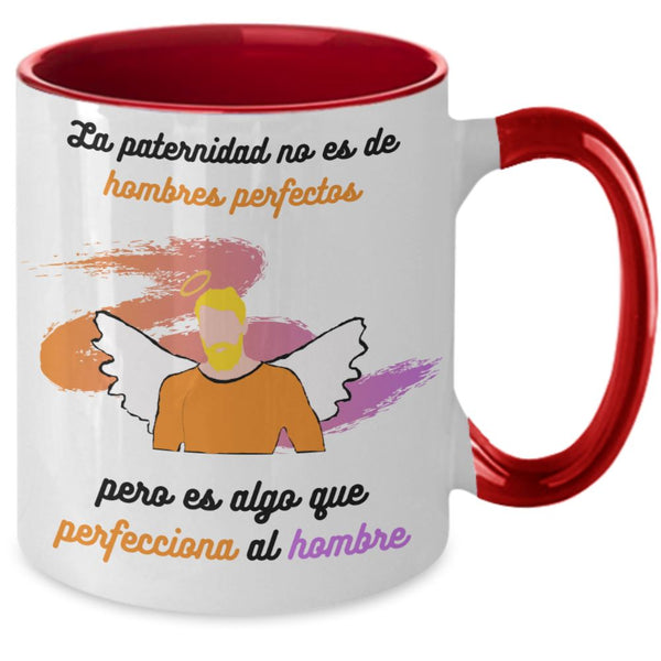 Taza dos Tonos para Papá: La paternidad no es de hombres perfectos pero es algo… Coffee Mug Regalos.Gifts 