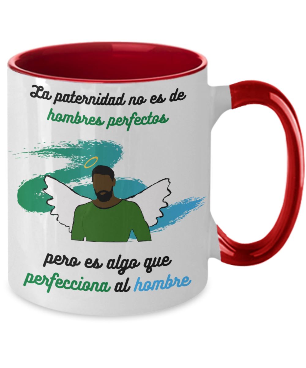 Taza dos Tonos para Papá: La paternidad no es de hombres perfectos pero es…… Coffee Mug Regalos.Gifts 