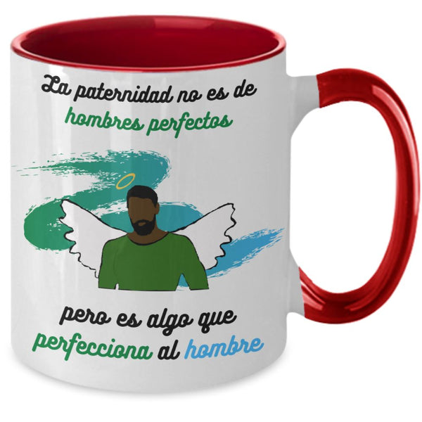 Taza dos Tonos para Papá: La paternidad no es de hombres perfectos pero es…… Coffee Mug Regalos.Gifts 
