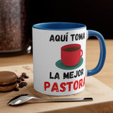 Taza dos Tonos para Pastora: Aquí toma café la mejor Pastora - 11onzas Mug Printify 