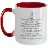 Taza dos Tonos Te Extraño: Te Extraño con toda mi Alma Coffee Mug Regalos.Gifts Two Tone 11oz Mug Red 