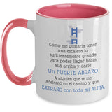 Taza dos Tonos Te Extraño: Te Extraño con toda mi Alma Coffee Mug Regalos.Gifts Two Tone 11oz Mug Pink 
