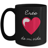 Taza Negra con mensaje de amor: Eres el amor de mi vida Coffee Mug Regalos.Gifts 