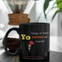 Taza Negra con mensaje de amor: Yo tengo al mejor esposo del mundo! Coffee Mug Regalos.Gifts 