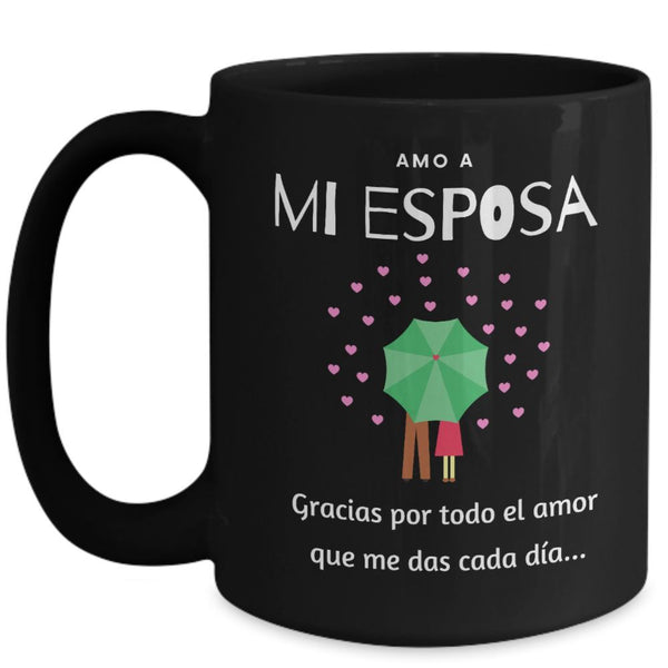 Taza Negra de café: Amo a mi Esposa Coffee Mug Regalos.Gifts 
