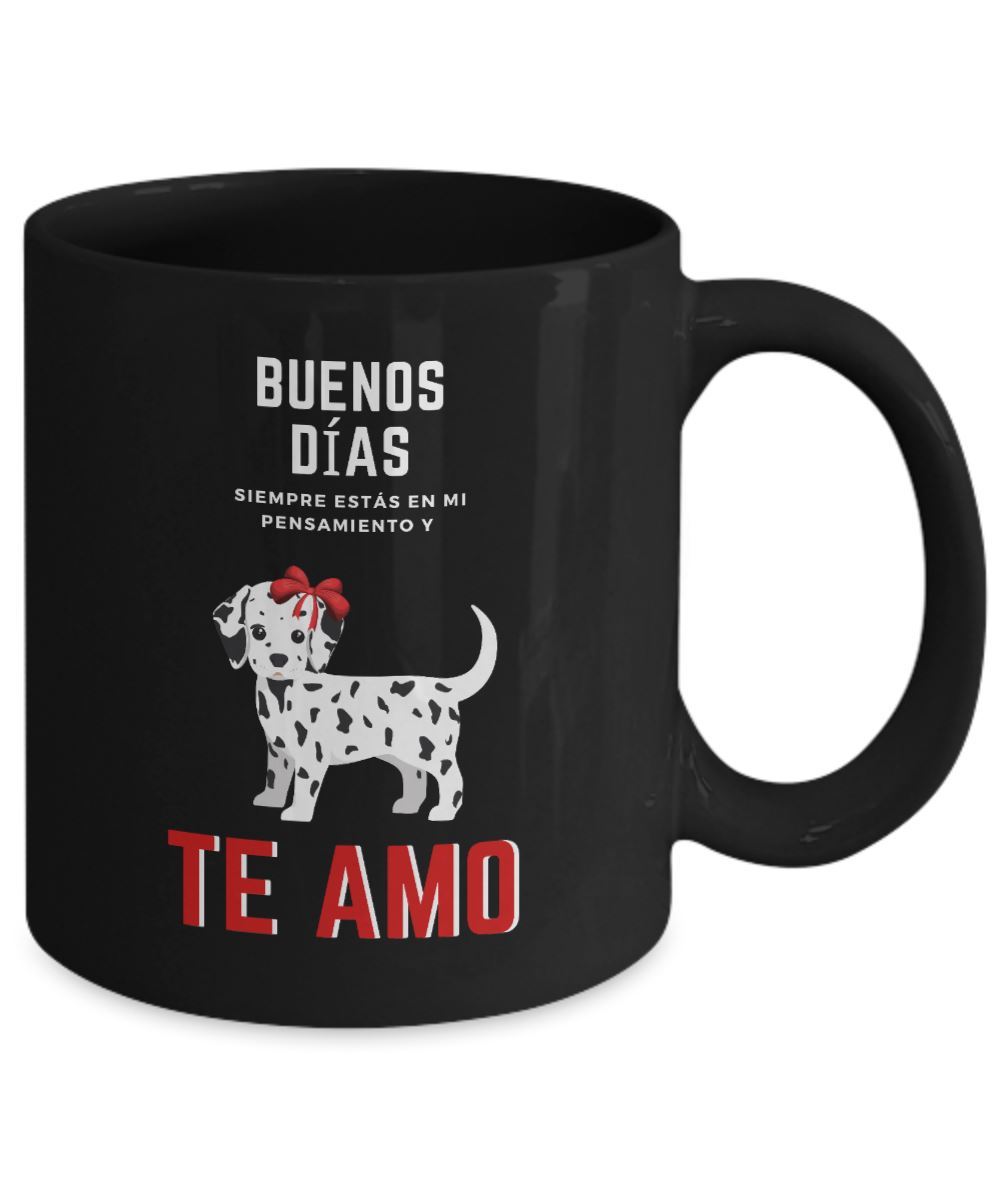 Taza Negra de café: Buenos días, siempre estás en mi mente y te Amo Coffee Mug Regalos.Gifts 
