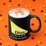 Taza Negra de Café con mensaje cristiano: Dios es luz Coffee Mug Regalos.Gifts 