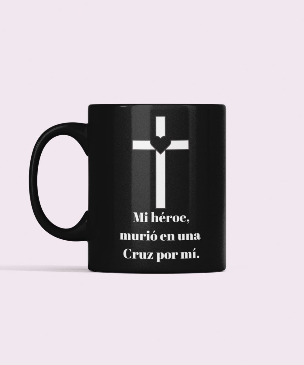 Taza Negra de café con mensaje cristiano: Mi Héroe Coffee Mug Regalos.Gifts 