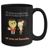 Taza Negra de café: De todas las bendiciones que he recibido en mi vida, tú eres mi favorita. Coffee Mug Regalos.Gifts 