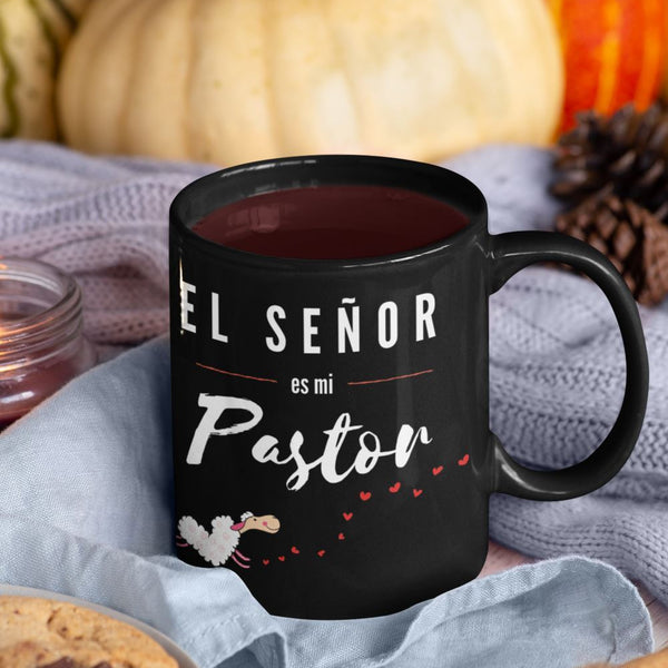 Taza negra de Café: El Señor es mi Pastor Coffee Mug Regalos.Gifts 