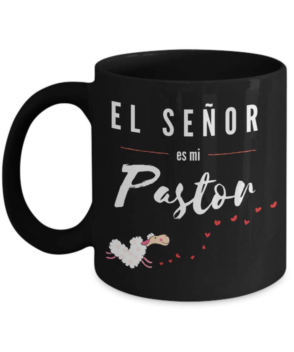 Taza negra de Café: El Señor es mi Pastor Coffee Mug Regalos.Gifts 