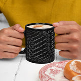 Taza Negra de Café: El Señor es mi Pastor (letras) Coffee Mug Regalos.Gifts 