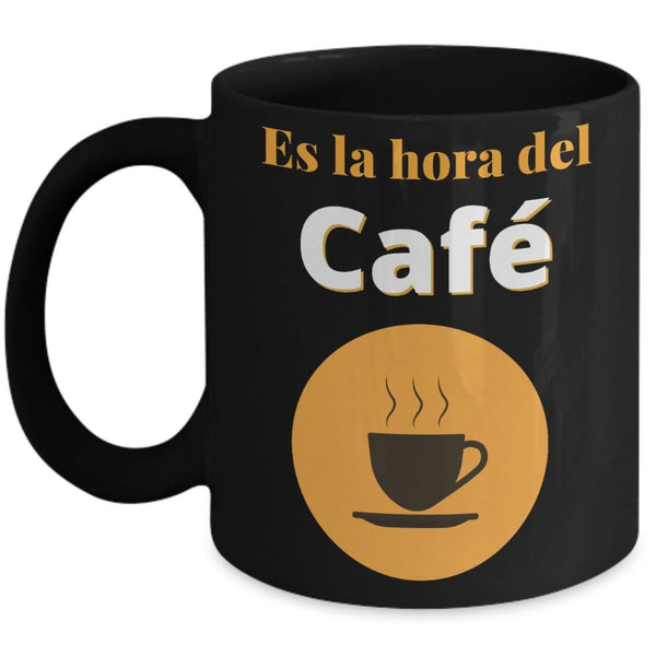 Taza Negra de Café: Es la hora del Café Coffee Mug Regalos.Gifts 