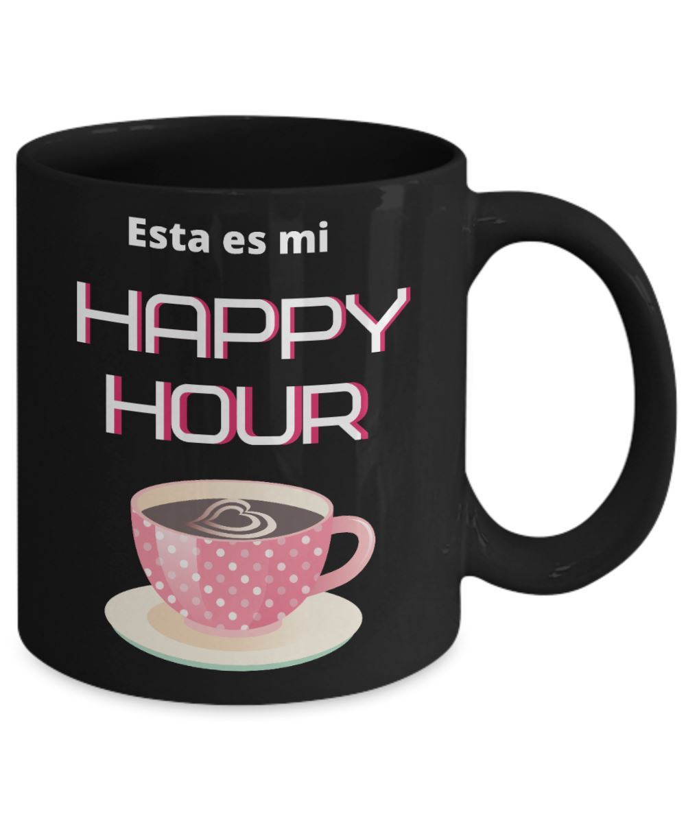 Taza Negra de Café: Esta es mi Happy Hour Coffee Mug Regalos.Gifts 