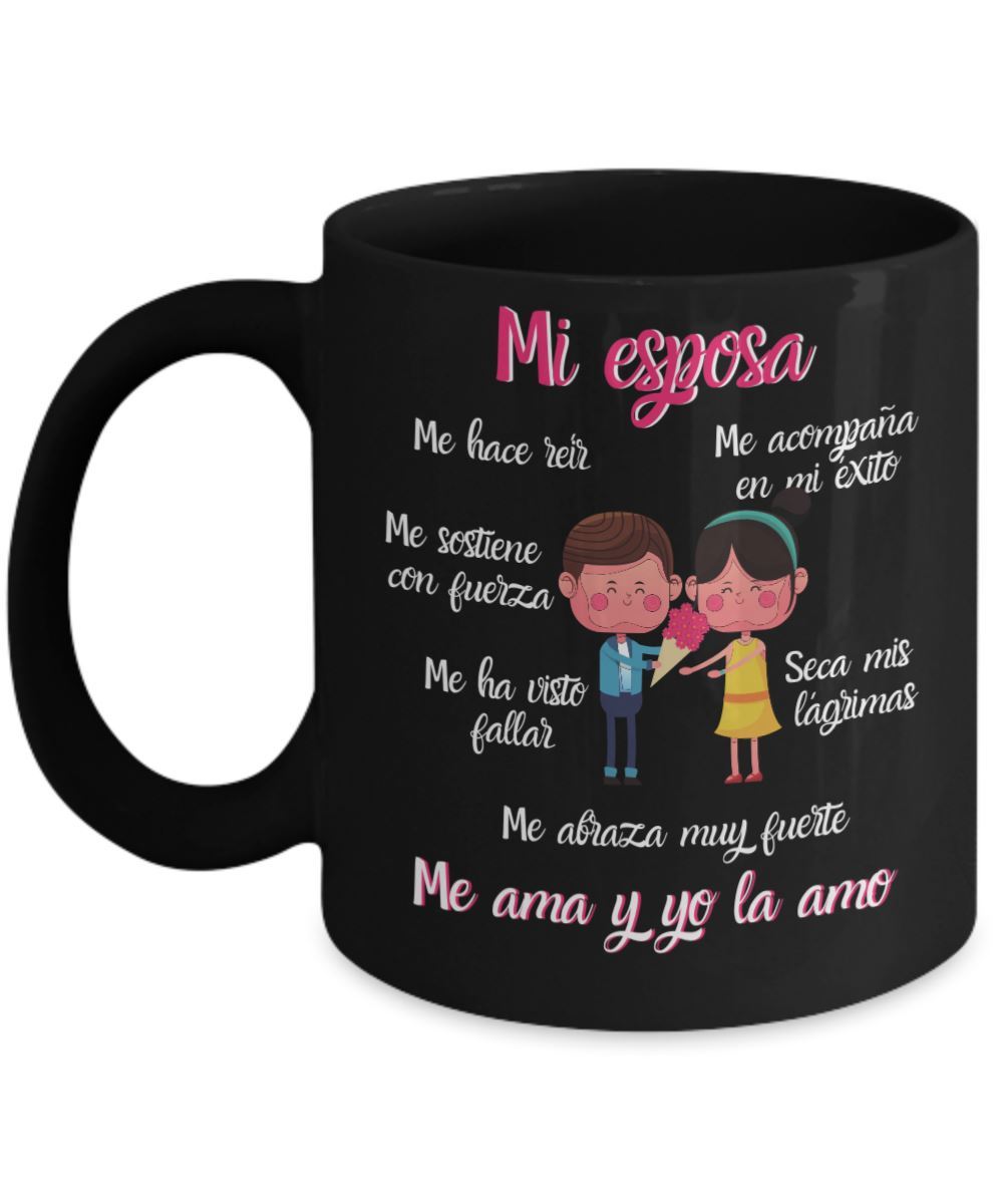 Taza Negra de café: Mi esposa… Coffee Mug Regalos.Gifts 