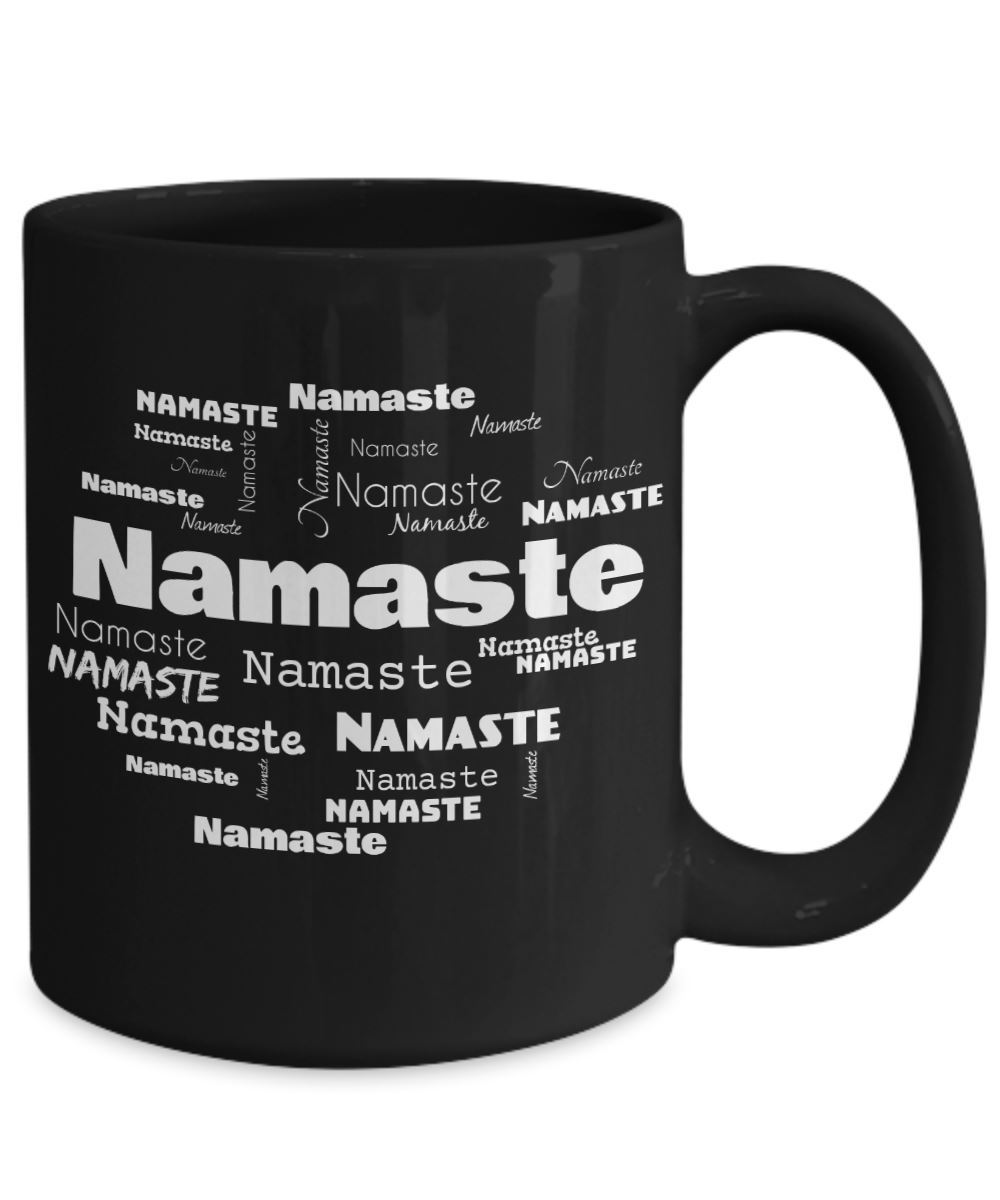 Taza Negra de Café: Namaste Coffee Mug Regalos.Gifts 