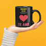 Taza Negra de café para la pareja: Buenos días, siempre estás en mi mente y te Amo - 15oz Mug Printify 
