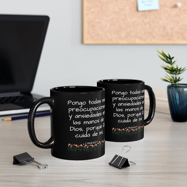 Taza negra de Café: Pongo todas mis… - 11oz Negra Mug Mug Printify 