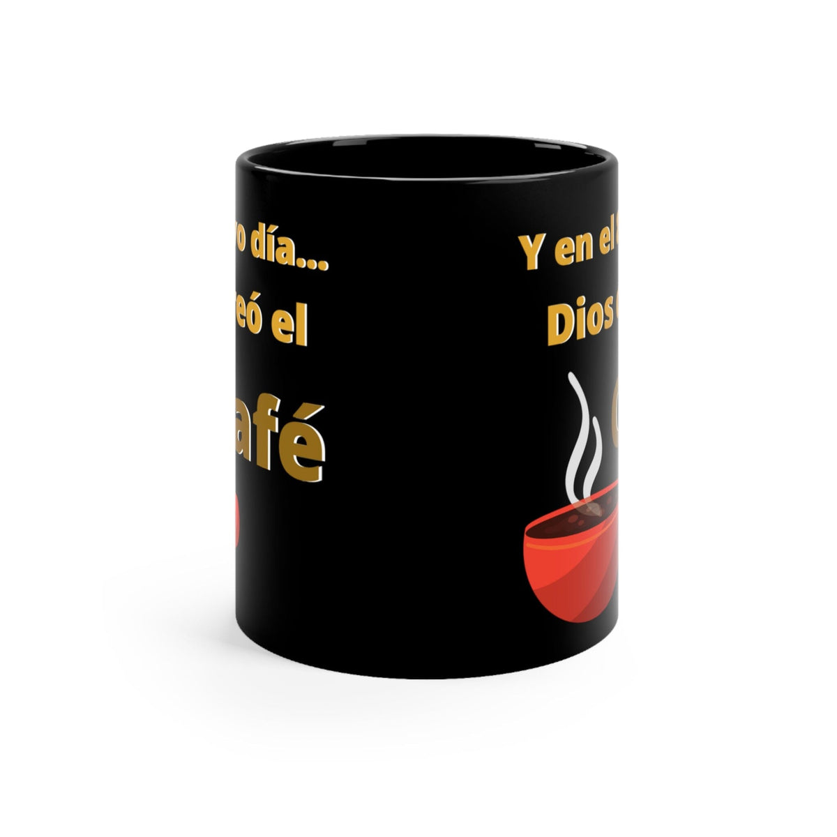 Taza negra de Café: Y en el 8vo día Dios creo el Café. 11 -15 oz Mug Printify 