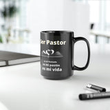 Taza Negra de regalo para Pastor: Ser Pastor, es mi llamado, es mi pasión, es mi vida. 15 onzas Mug Printify 