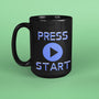 Taza Negra para fanáticos de Video Juegos: PRESS STAR Coffee Mug Regalos.Gifts 