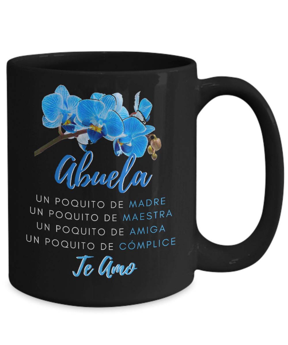 Taza Negra para Mamá: Abuela, Un poquito de MADRE, Un poquito de… Coffee Mug Regalos.Gifts 15oz Mug Black 