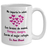 Taza Negra para Mamá: No importa la edad, los brazos de mamá… Coffee Mug Regalos.Gifts 15oz Mug White 