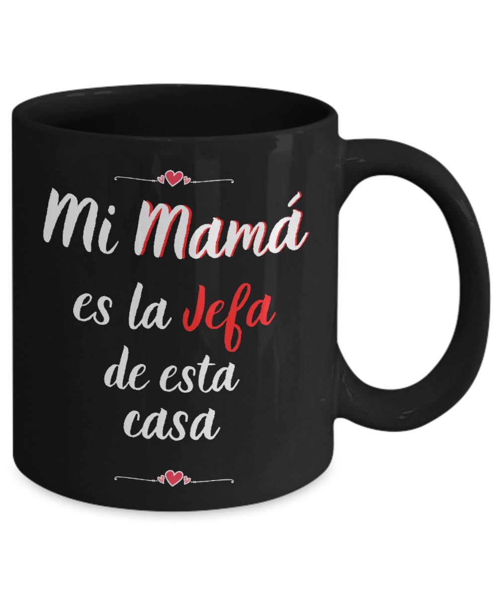 Taza Negra para Mamá: Reglas de la casa Coffee Mug Regalos.Gifts 15oz Mug Black 