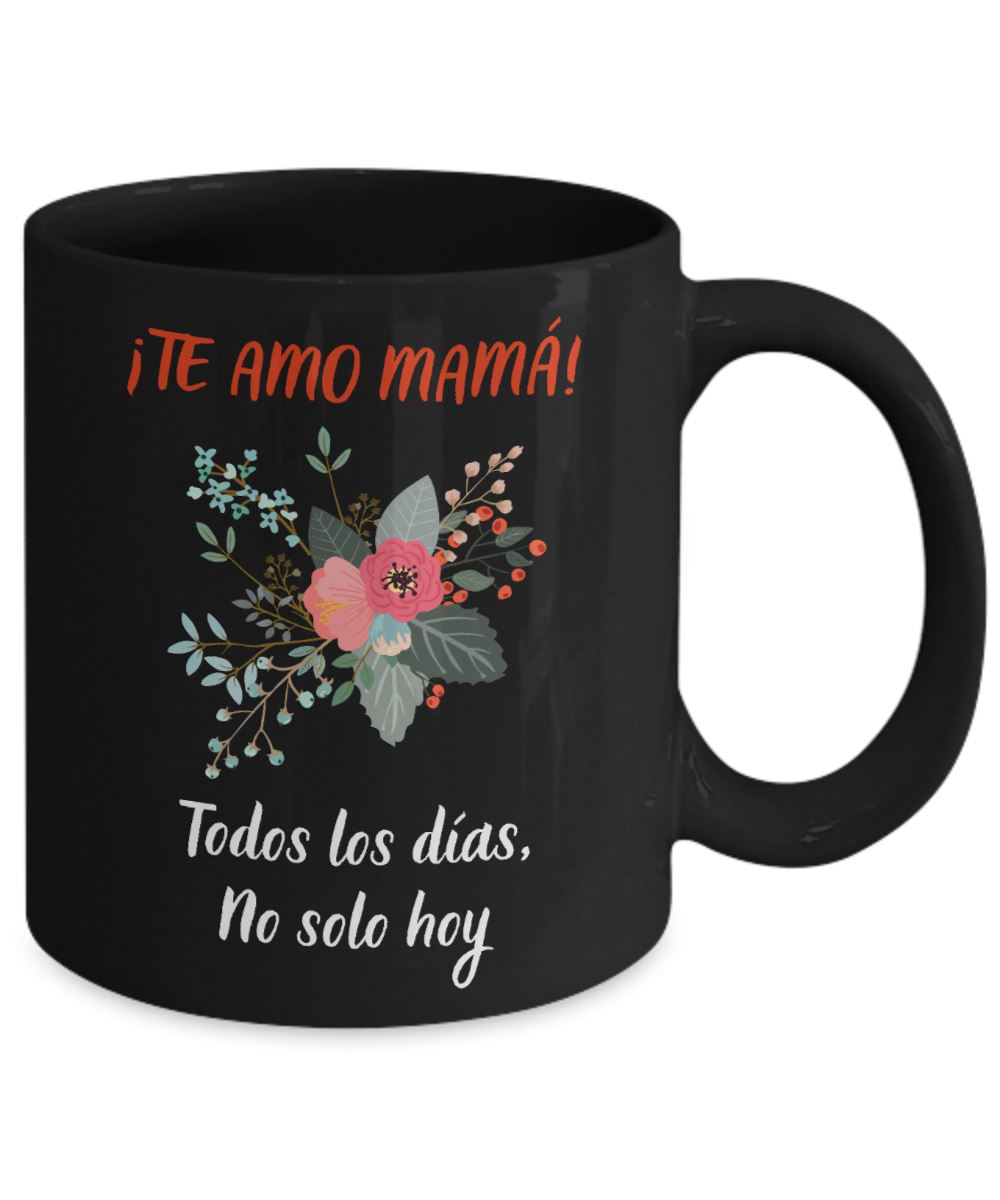 Taza Negra para Mamá: Te Amo mamá… Coffee Mug Regalos.Gifts 