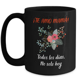 Taza Negra para Mamá: Te Amo mamá… Coffee Mug Regalos.Gifts 