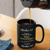Taza Negra Personalizada para Mamá: Porque es una gran Mujer, Mamá y Suegra. Feliz Día de la Madre Coffee Mug Regalos.Gifts 