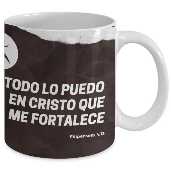 Taza para apasionados de Correr con mensaje Cristiano: Todo lo puedo… Coffee Mug Regalos.Gifts 