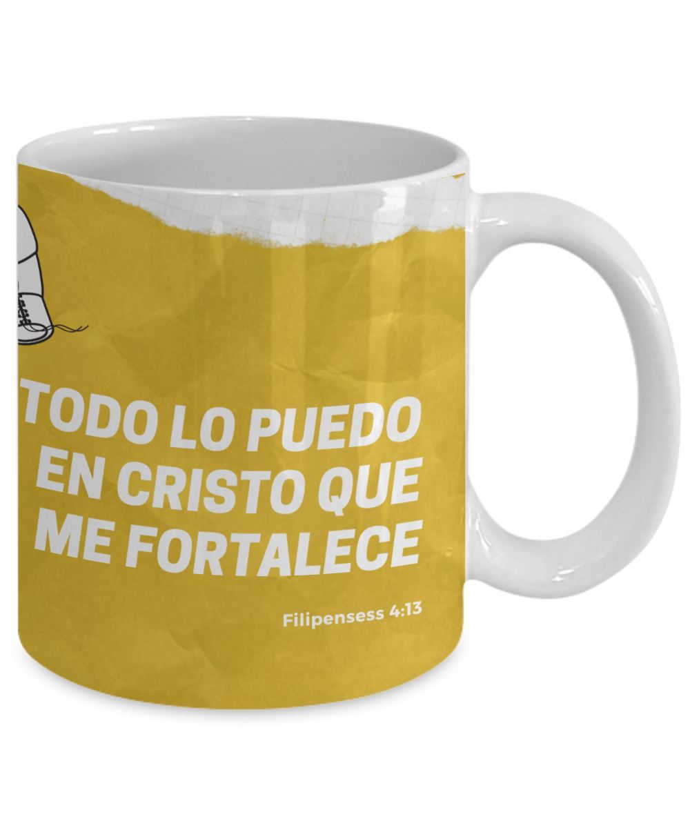 Taza para apasionados del Boxeo con mensaje Cristiano: Todo lo puedo… Coffee Mug Regalos.Gifts 