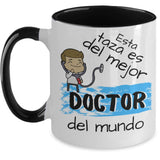 Taza para café 2 tonos con mensaje divertido: Esta taza es del Mejor Doctor...! Taza regalo doctor. Coffee Mug Regalos.Gifts Two Tone 11oz Mug Black 