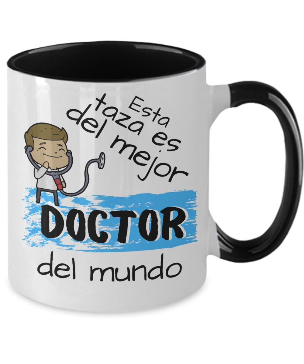 Taza para café 2 tonos con mensaje divertido: Esta taza es del Mejor Doctor...! Taza regalo doctor. Coffee Mug Regalos.Gifts 