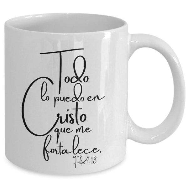 Taza para café: Todo lo puedo en Cristo... Coffee Mug Regalos.Gifts 