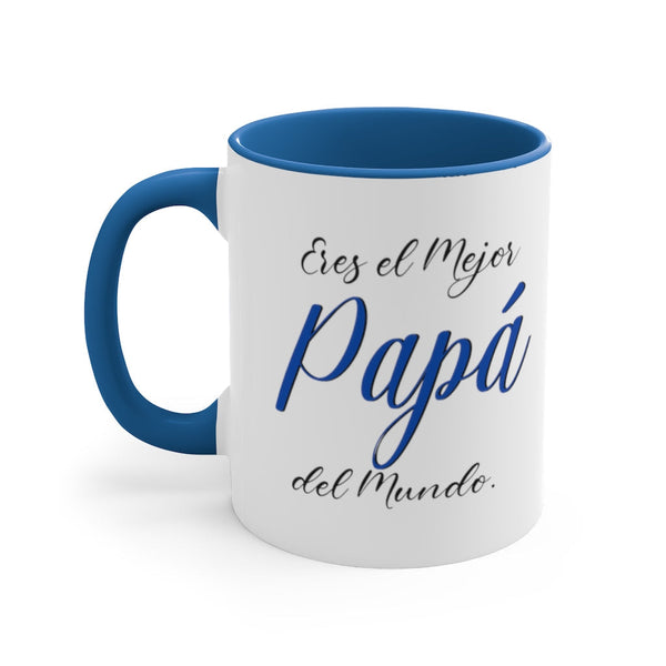 Taza para el mejor Papá del Mundo - Taza para café, 11oz con color Mug Printify Blue 11oz 