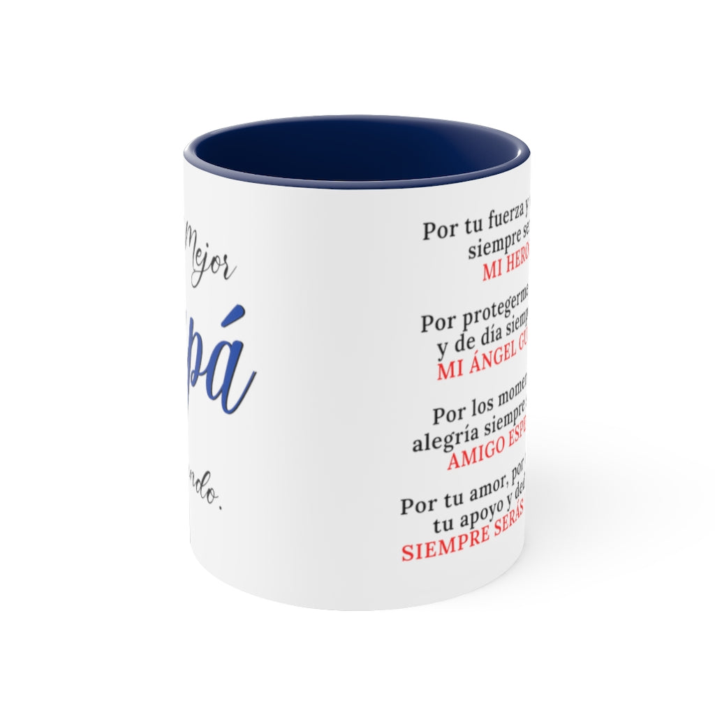 Taza para el mejor Papá del Mundo - Taza para café, 11oz con color Mug Printify Navy 11oz 