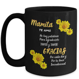 Taza para Mamá: Mamita TE AMO, No hay palabras para agradecerte Tanto y Tanto Coffee Mug Regalos.Gifts 