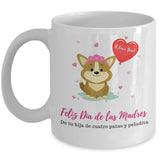 Taza Para Mamá Perruna: Feliz Día de las madres, de tu hija de 4 patas y peludita Coffee Mug Regalos.Gifts 11oz Mug White 