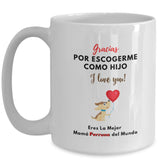 Taza Para Mamá Perruna: Gracias por escogerme como HIJO Coffee Mug Regalos.Gifts 