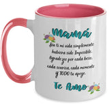 Taza para Mamá Personalizada: Mamá… Sin ti mi vida simplemente hubiera sido Imposible… Coffee Mug Regalos.Gifts 11oz rosa 