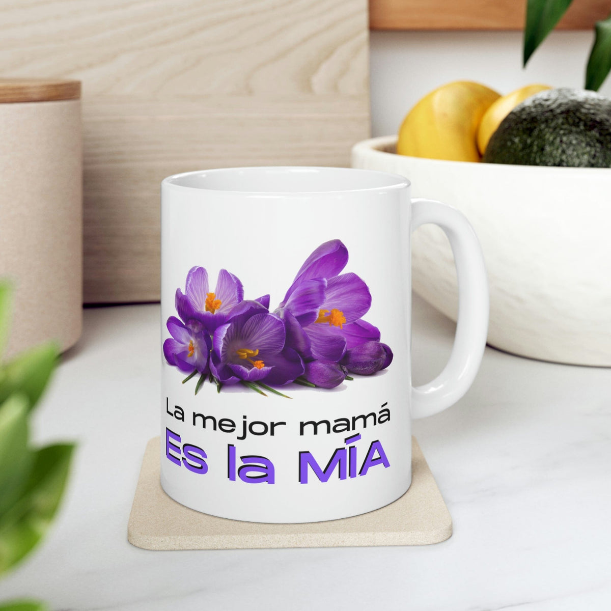 Taza para Mamá Personalizada Para Mamá: La Mejor Mamá es la mía (Escribe el nombre de ella) - 11oz Mug Printify 11oz 