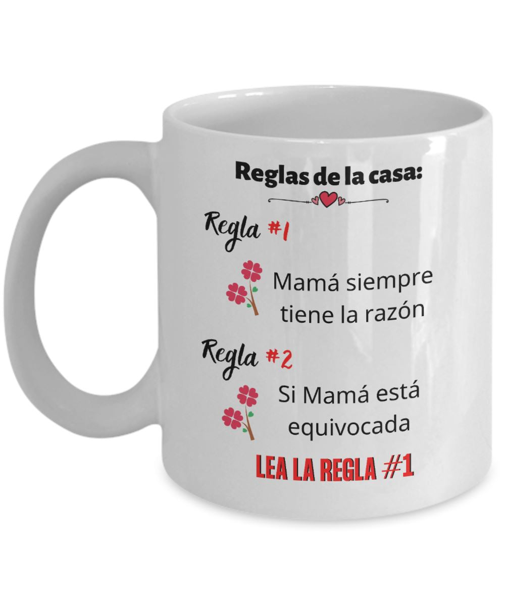 Taza para Mamá: Reglas de la casa… Coffee Mug Regalos.Gifts 11oz Mug White 