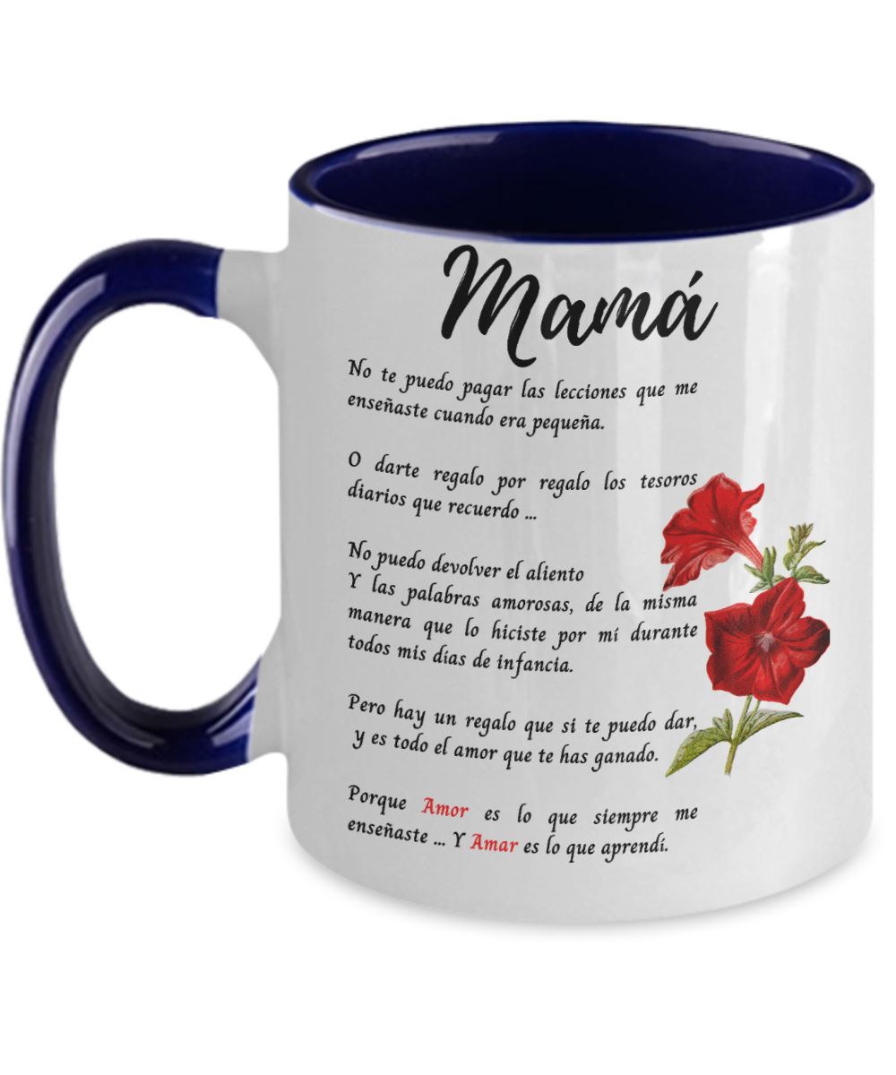 Taza Para mamá - 2 tonos - Te Amo mamá Coffee Mug Regalos.Gifts Two Tone 11oz Mug Navy 