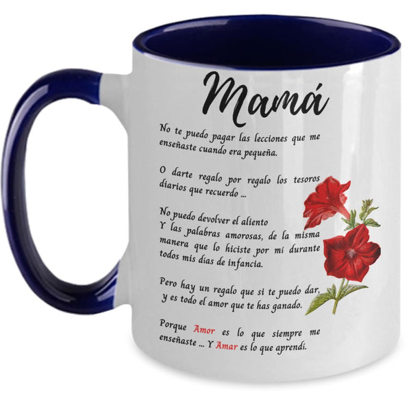 Taza Para mamá - 2 tonos - Te Amo mamá Coffee Mug Regalos.Gifts Two Tone 11oz Mug Navy 