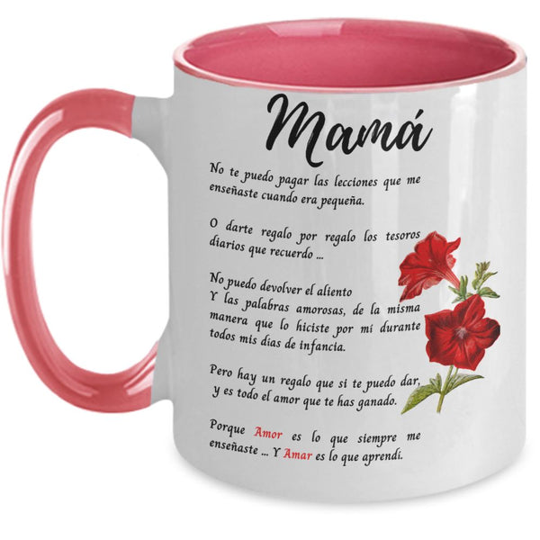 Taza Para mamá - 2 tonos - Te Amo mamá Coffee Mug Regalos.Gifts Two Tone 11oz Mug Pink 