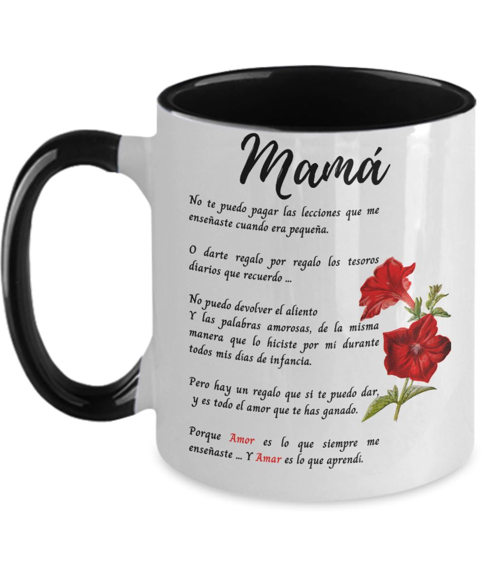 Taza Para mamá - 2 tonos - Te Amo mamá Coffee Mug Regalos.Gifts Two Tone 11oz Mug Black 